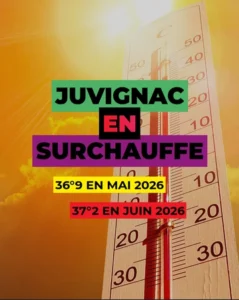Juvignac en surchauffe : 36°9 en mai 2026 – 37°2 en juin 2026