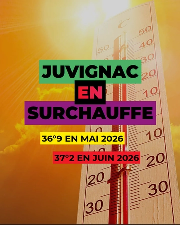 Juvignac en surchauffe : 36°9 en mai 2026 – 37°2 en juin 2026